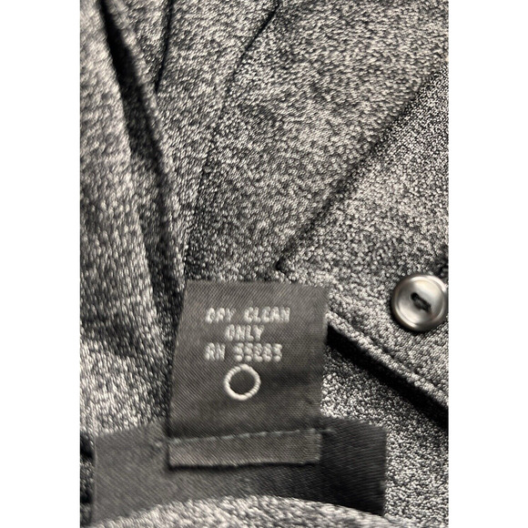 Express Stretch Button Front Shirt Top LARGE Heathered Gray Collared Long Sleeve - Picture 4 of 8